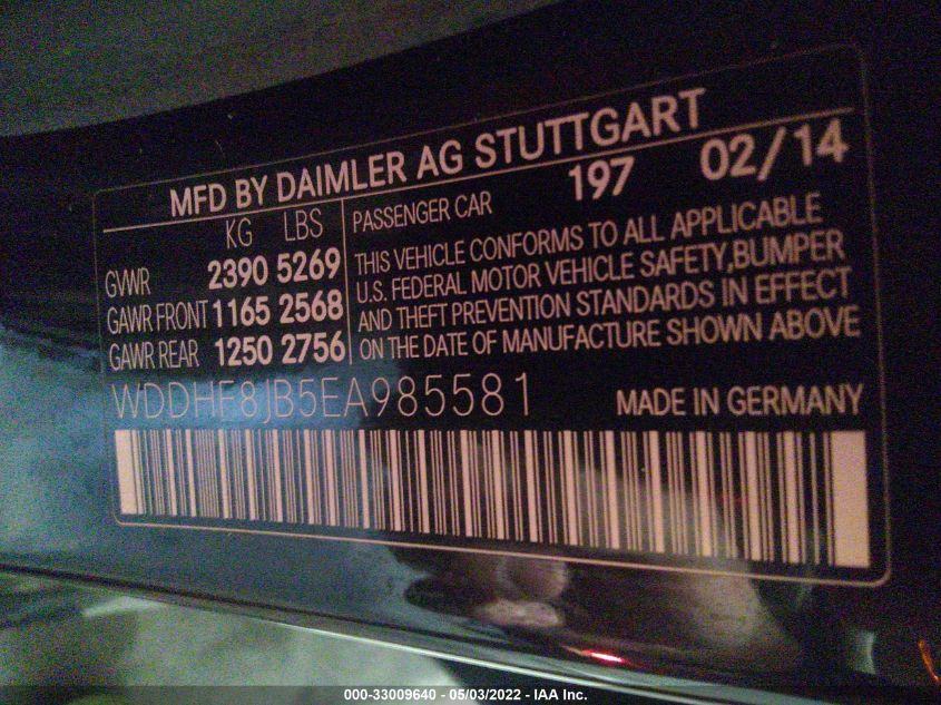 2014 MERCEDES-BENZ E-CLASS E 350 WDDHF8JB5EA985581