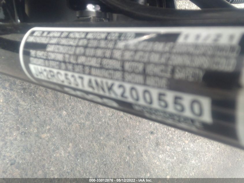 2022 HONDA VT750 C2B JH2RC5374NK200550