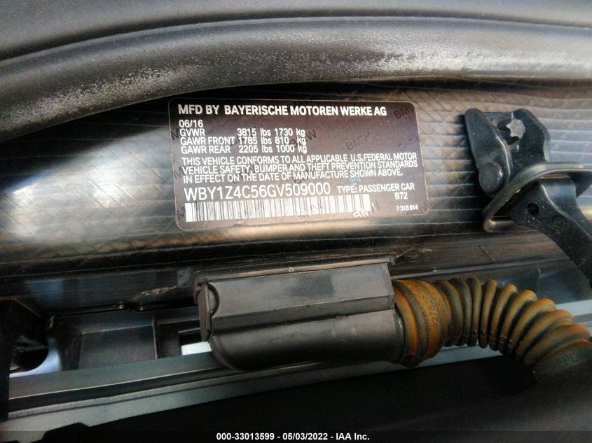 2016 BMW I3 WBY1Z4C56GV509000