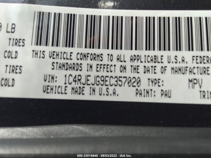 2014 JEEP GRAND CHEROKEE SUMMIT 1C4RJEJG9EC357020