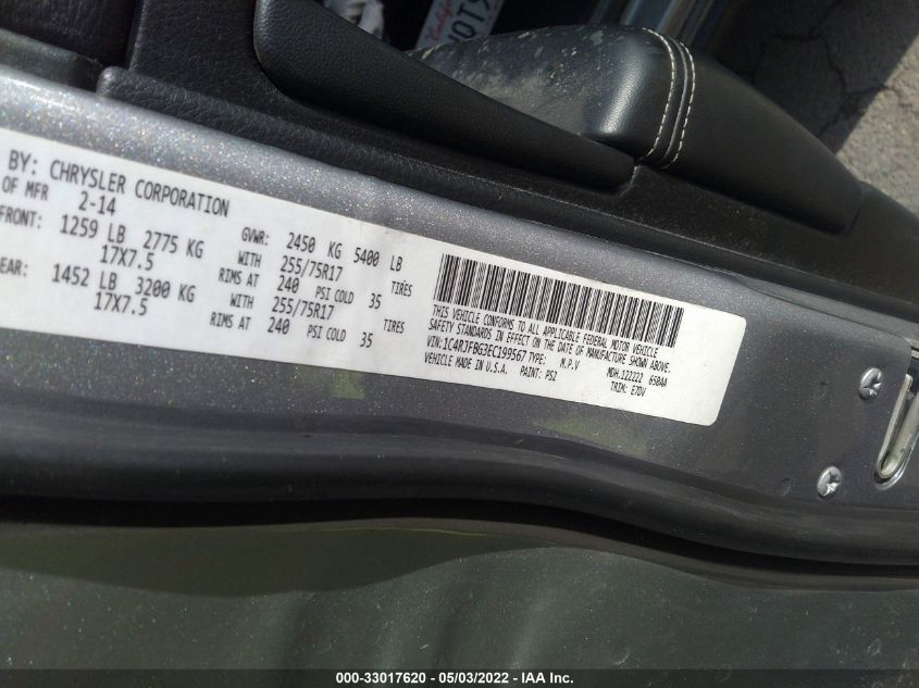 2014 JEEP GRAND CHEROKEE LIMITED - 1C4RJFBG3EC199567