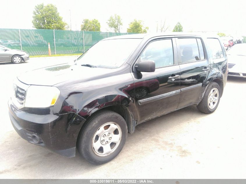 2013 HONDA PILOT LX 5FNYF4H25DB060832