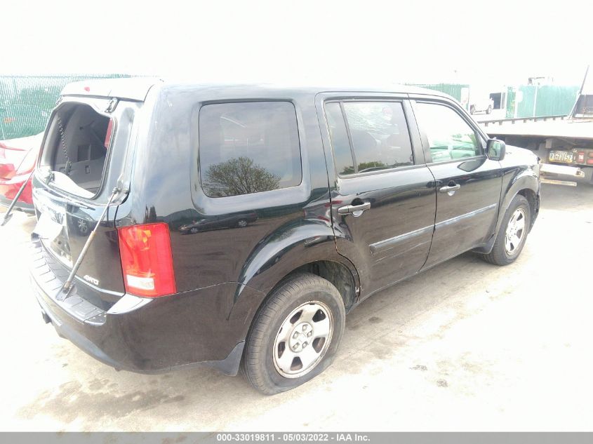 2013 HONDA PILOT LX 5FNYF4H25DB060832