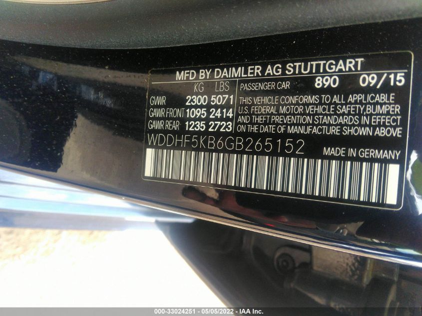 2016 MERCEDES-BENZ E-CLASS E 350 WDDHF5KB6GB265152