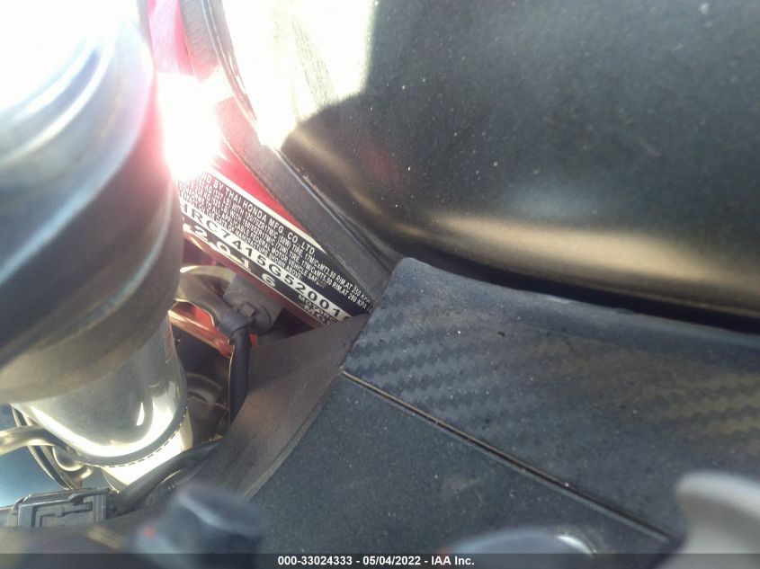 2016 HONDA CBR650 F MLHRC7415G5200165