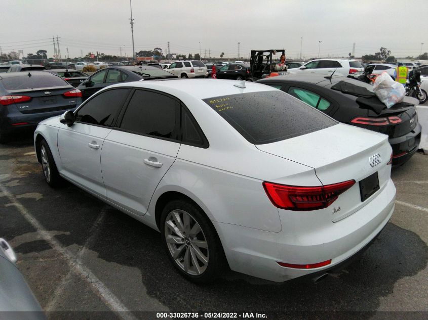 2017 AUDI A4 PREMIUM WAUGNAF46HN019941
