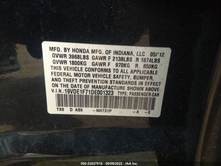 2013 ACURA ILX TECH PKG 19VDE1F71DE001323