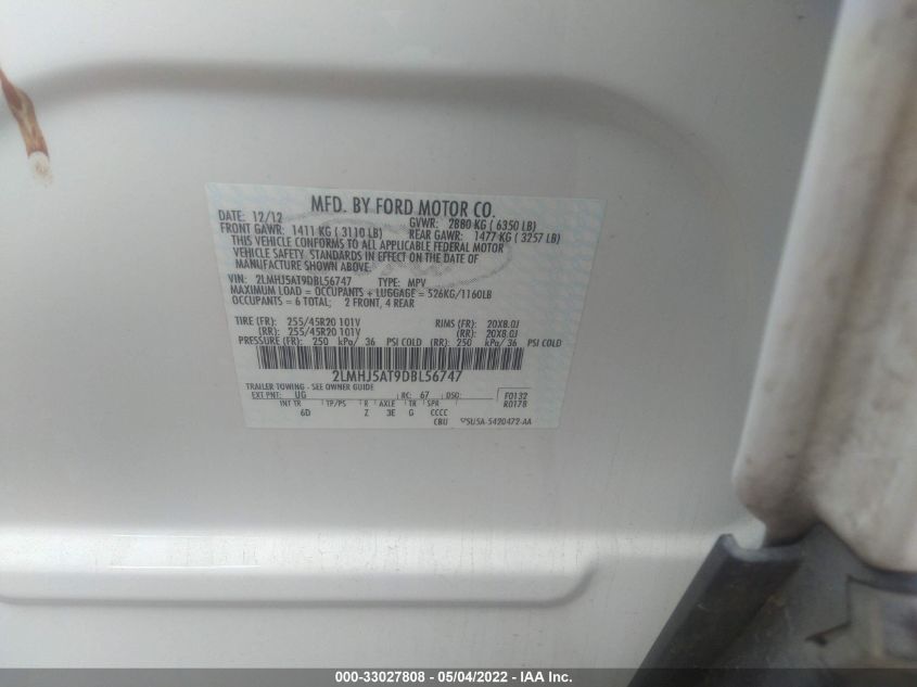 2013 LINCOLN MKT ECOBOOST 2LMHJ5AT9DBL56747