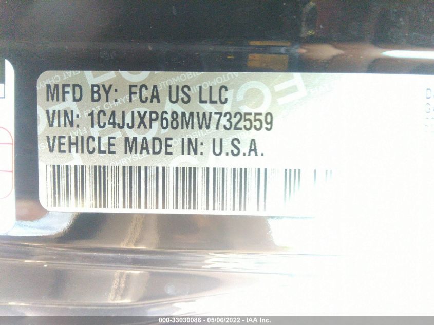 2021 JEEP WRANGLER 4XE UNLIMITED SAHARA 1C4JJXP68MW732559