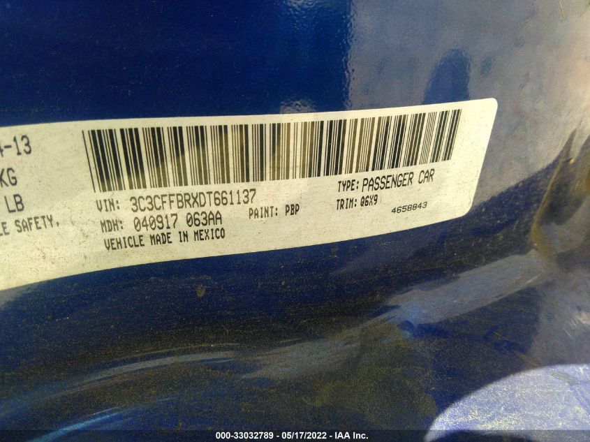 2013 FIAT 500 SPORT 3C3CFFBRXDT661137