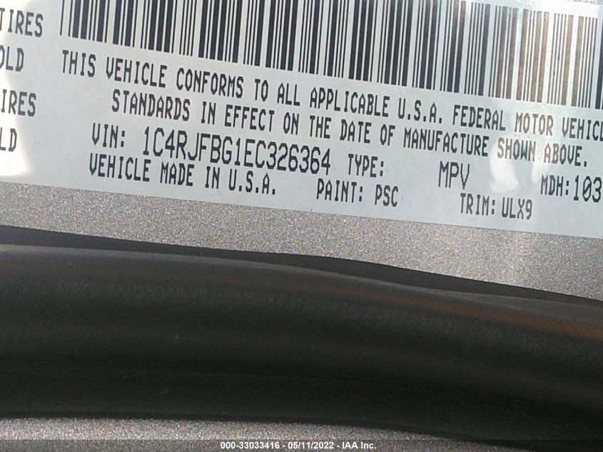 2014 JEEP GRAND CHEROKEE LIMITED 1C4RJFBG1EC326364