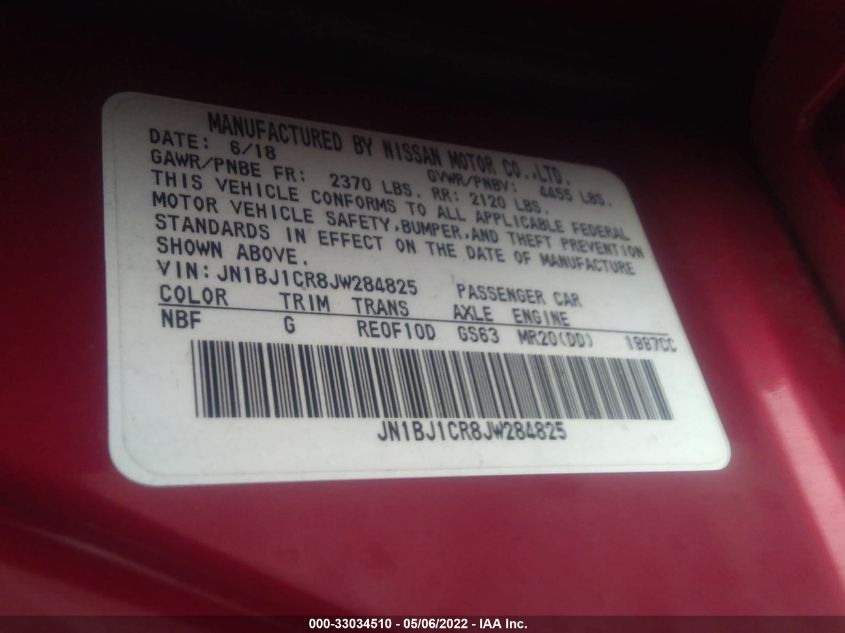 2018 NISSAN ROGUE SPORT S JN1BJ1CR8JW284825