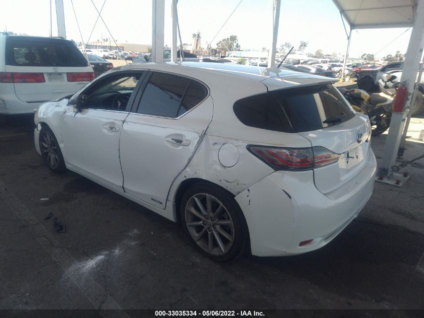 2013 LEXUS CT 200H HYBRID JTHKD5BH9D2126072