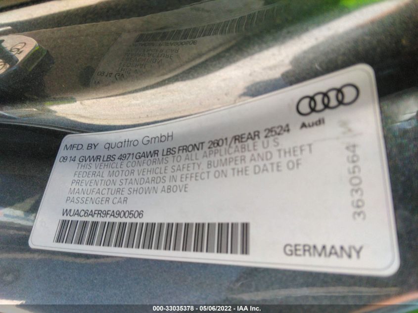 2015 AUDI RS 5 WUAC6AFR9FA900506