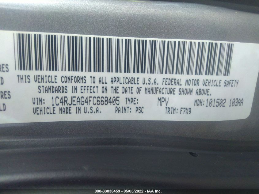 2015 JEEP GRAND CHEROKEE LAREDO 1C4RJEAG4FC668405