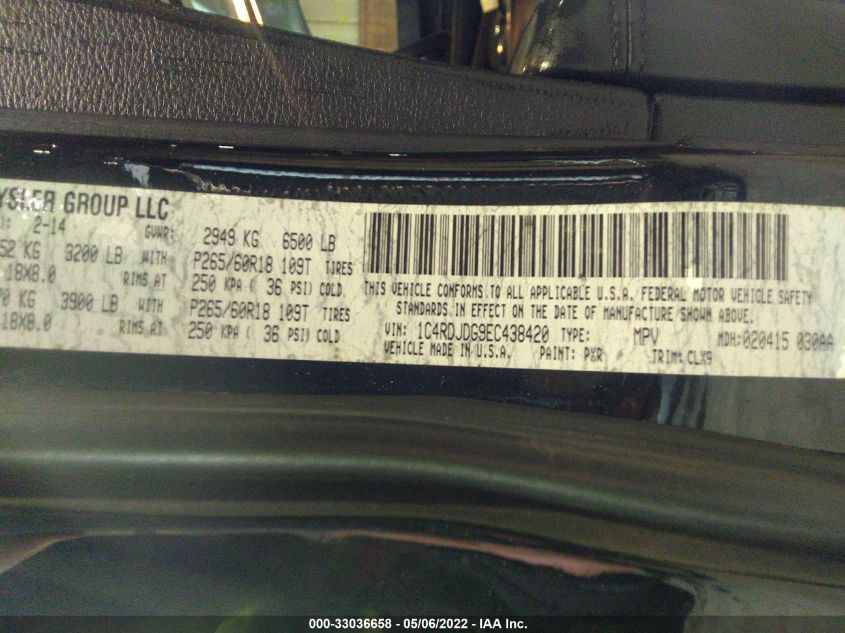 2014 DODGE DURANGO LIMITED 1C4RDJDG9EC438420
