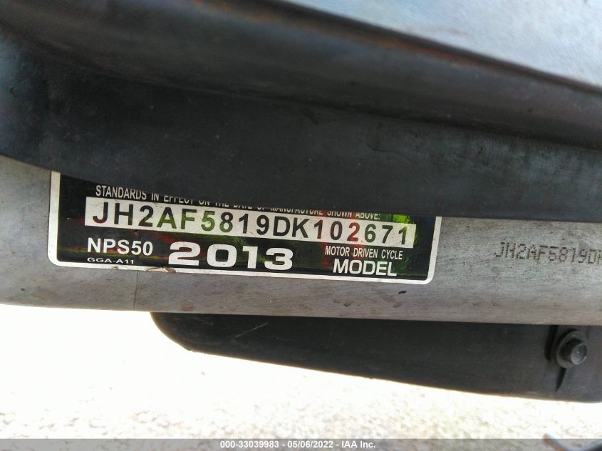 2013 HONDA NPS50 - JH2AF5819DK102671