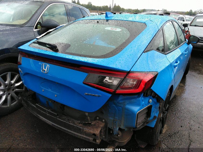 2022 HONDA CIVIC HATCHBACK SPORT 19XFL2H88NE003993