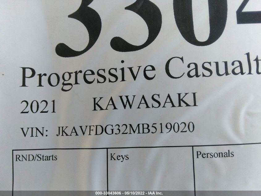 2021 KAWASAKI KVF750 G JKAVFDG32MB519020