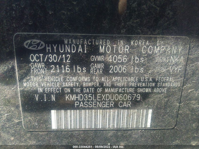 2013 HYUNDAI ELANTRA GT KMHD35LEXDU060679
