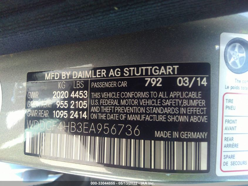 2014 MERCEDES-BENZ C-CLASS C 250 WDDGF4HB3EA956736