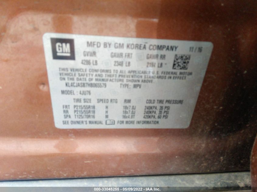 2017 BUICK ENCORE PREFERRED KL4CJASB7HB065579