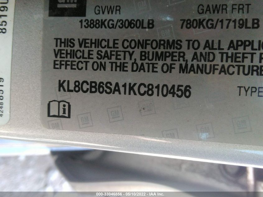 2019 CHEVROLET SPARK LS KL8CB6SA1KC810456