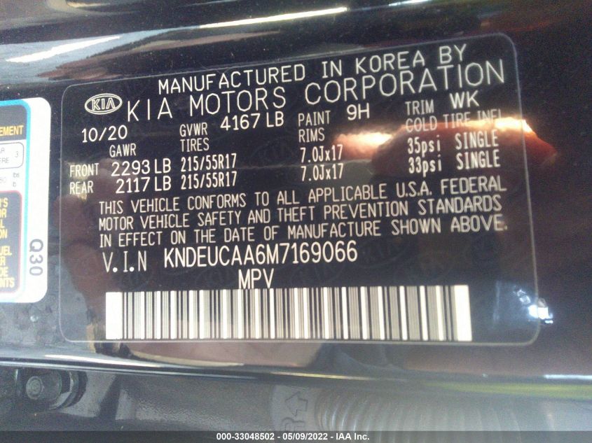 2021 KIA SELTOS S KNDEUCAA6M7169066