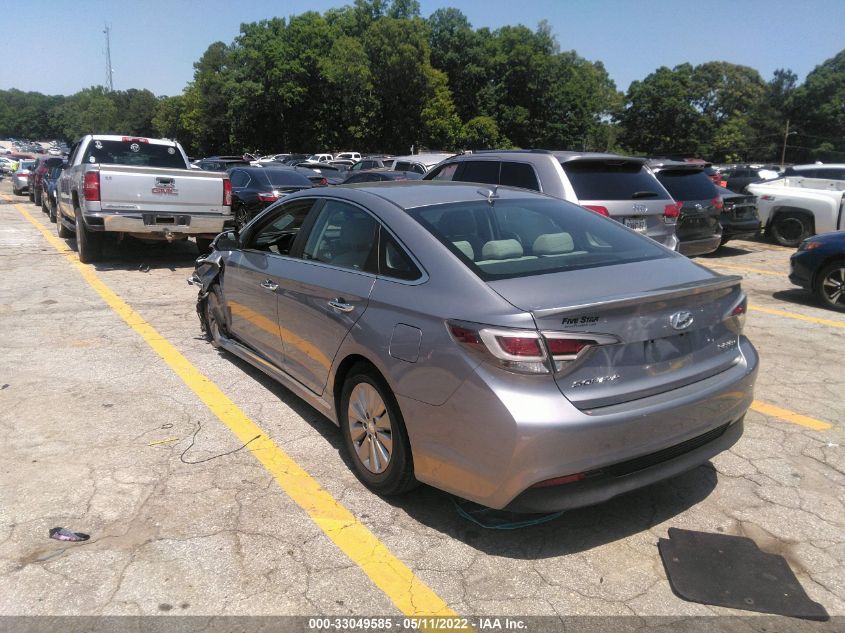 2016 HYUNDAI SONATA HYBRID SE KMHE24L17GA014702