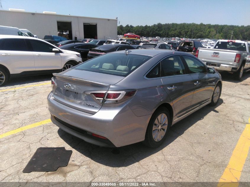2016 HYUNDAI SONATA HYBRID SE KMHE24L17GA014702