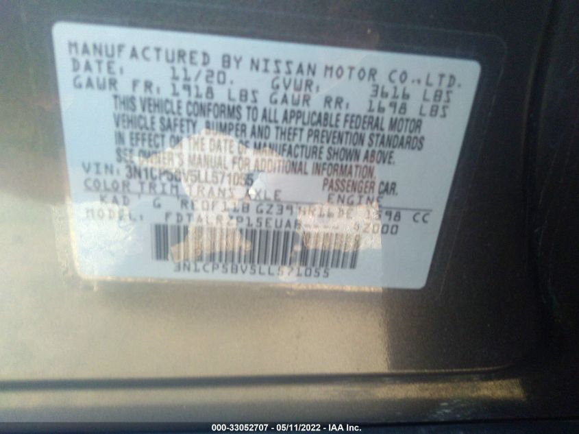 2020 NISSAN KICKS S 3N1CP5BV5LL571055