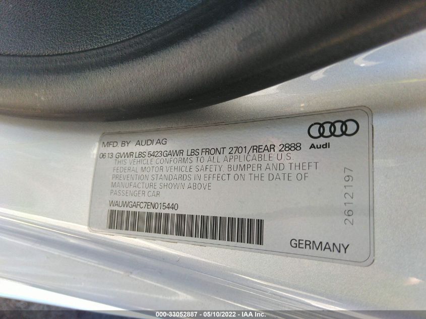 2014 AUDI A7 3.0 PREMIUM PLUS WAUWGAFC7EN015440