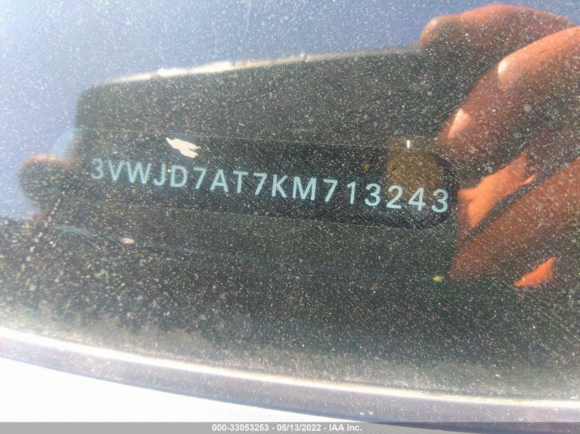 2019 VOLKSWAGEN BEETLE SE 3VWJD7AT7KM713243