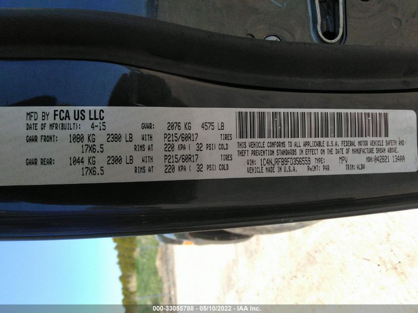 2015 JEEP PATRIOT HIGH ALTITUDE EDITION 1C4NJRFB9FD356559