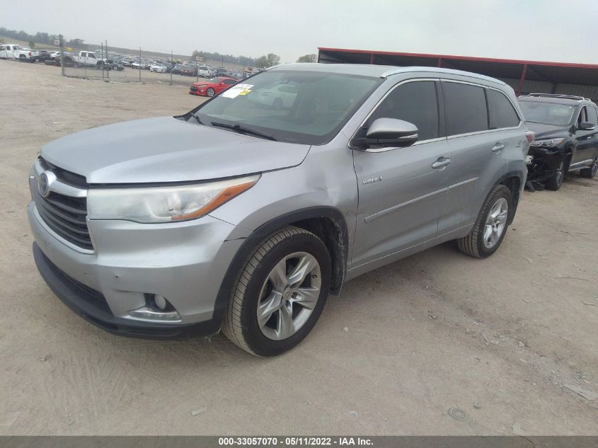 2015 TOYOTA HIGHLANDER HYBRID HYBRID LTD PLATINUM 5TDDCRFH0FS009426