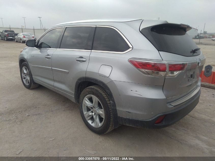 2015 TOYOTA HIGHLANDER HYBRID HYBRID LTD PLATINUM 5TDDCRFH0FS009426