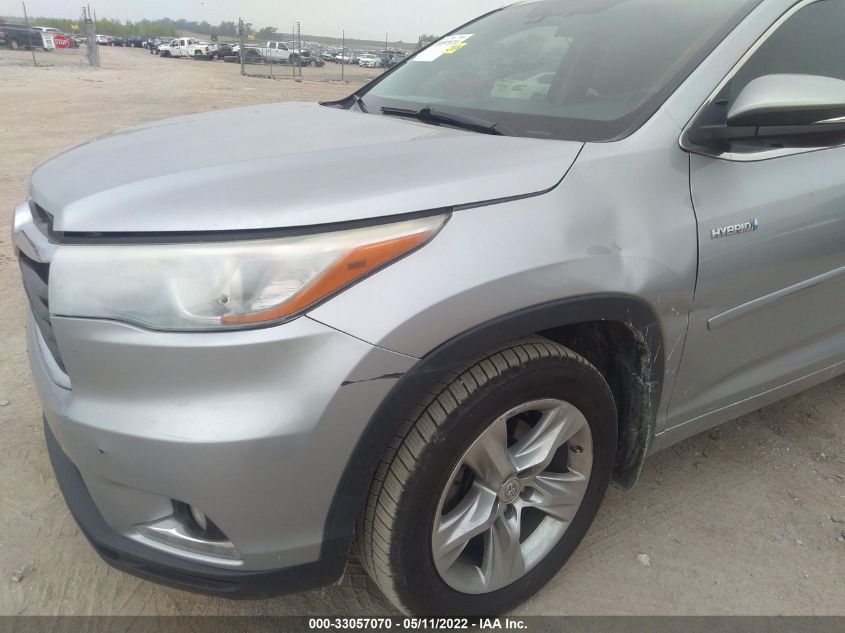 2015 TOYOTA HIGHLANDER HYBRID HYBRID LTD PLATINUM 5TDDCRFH0FS009426