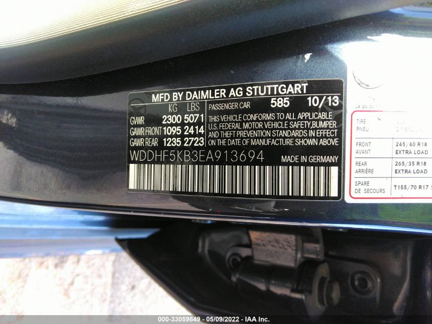 2014 MERCEDES-BENZ E-CLASS E 350 WDDHF5KB3EA913694