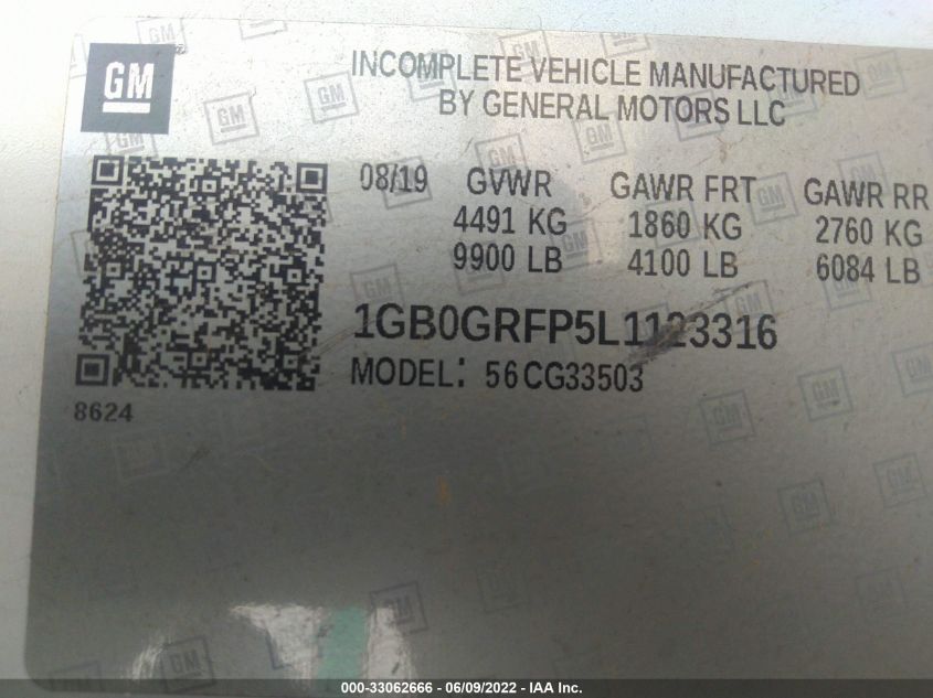 2020 CHEVROLET EXPRESS COMMERCIAL 1GB0GRFP5L1123316