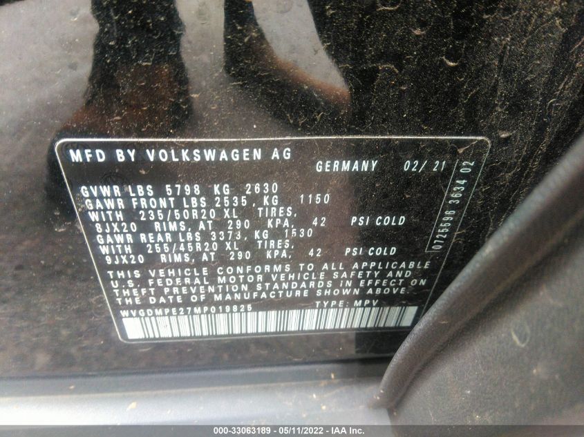 2021 VOLKSWAGEN ID.4 1ST EDITION WVGDMPE27MP019825