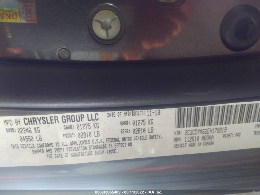 2014 DODGE CHALLENGER SXT 2C3CDYAG2EH179919