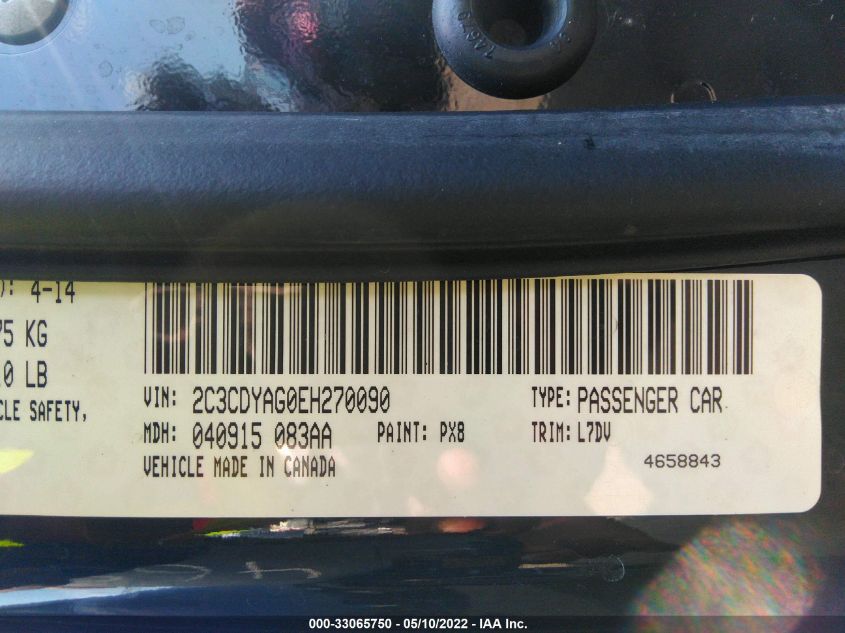 2014 DODGE CHALLENGER SXT 2C3CDYAG0EH270090