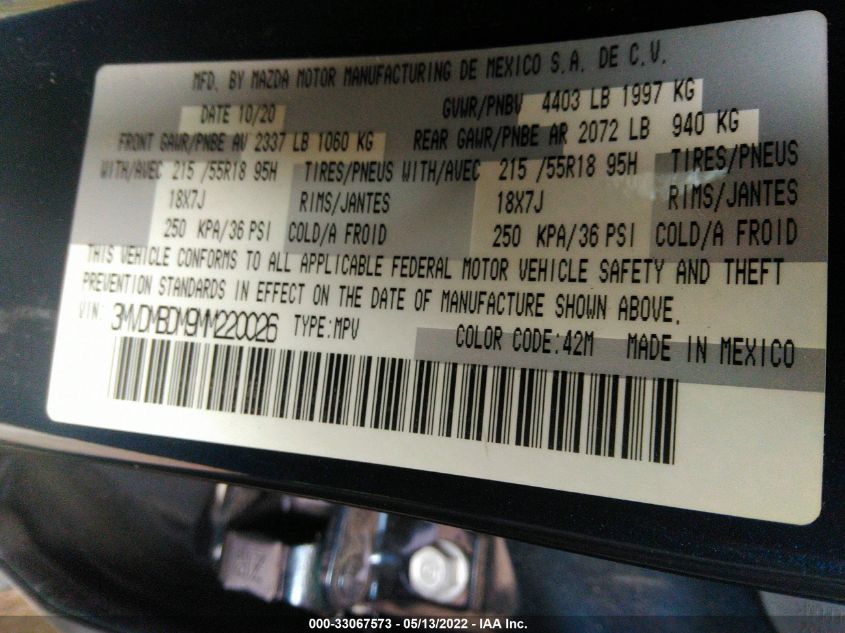 2021 MAZDA CX-30 PREMIUM 3MVDMBDM9MM220026