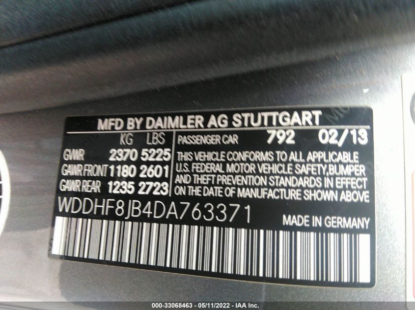 2013 MERCEDES-BENZ E-CLASS E 350 WDDHF8JB4DA763371