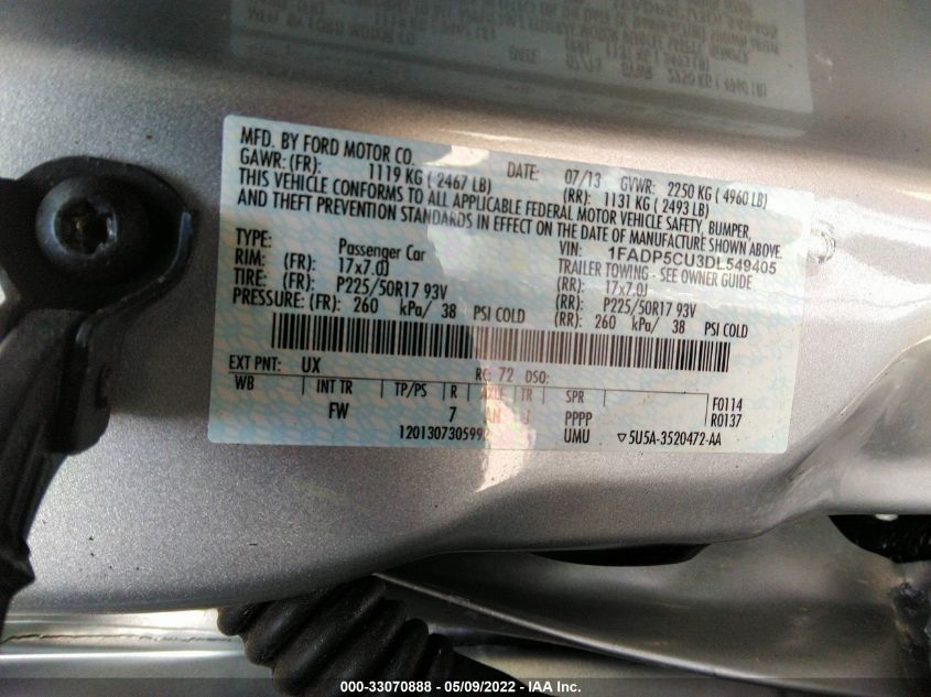 2013 FORD C-MAX ENERGI SEL 1FADP5CU3DL549405