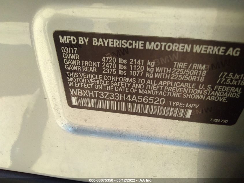 2017 BMW X1 XDRIVE28I WBXHT3Z33H4A56520