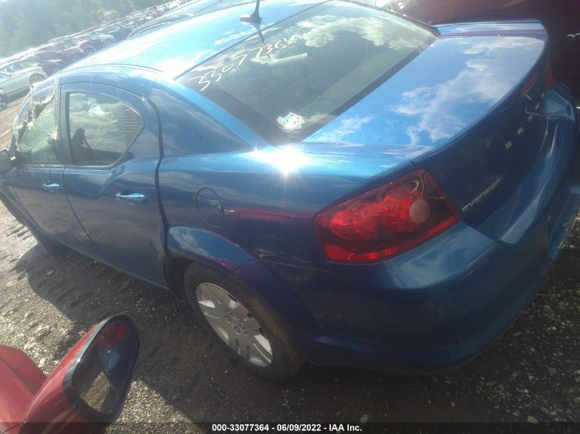 2013 DODGE AVENGER SE 1C3CDZAB0DN591658