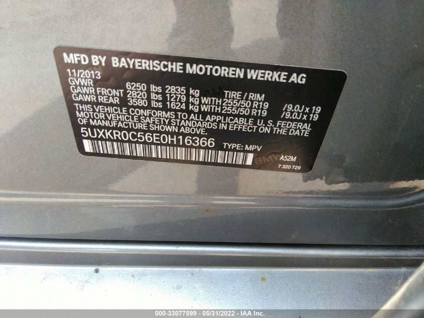 2014 BMW X5 XDRIVE35I 5UXKR0C56E0H16366
