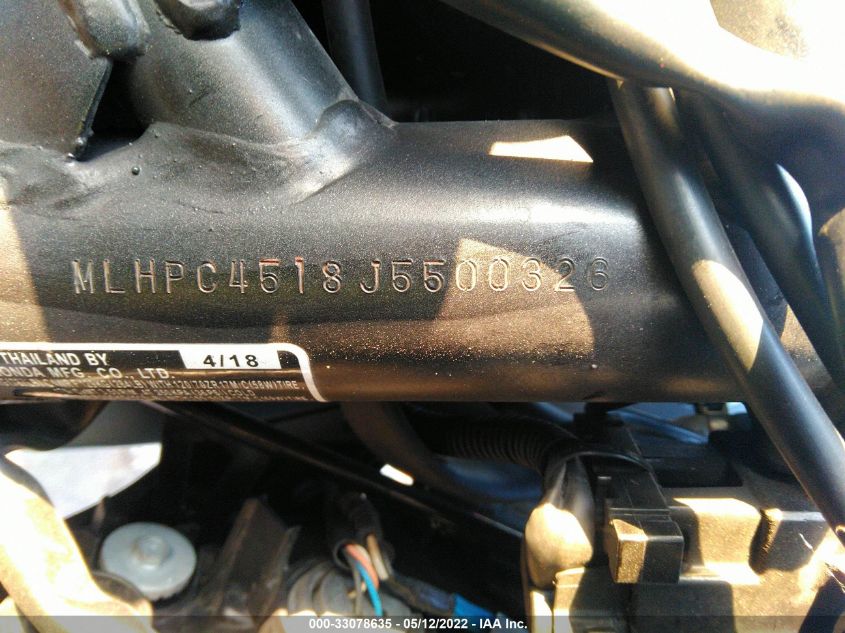 2018 HONDA CB500 F MLHPC4518J5500326