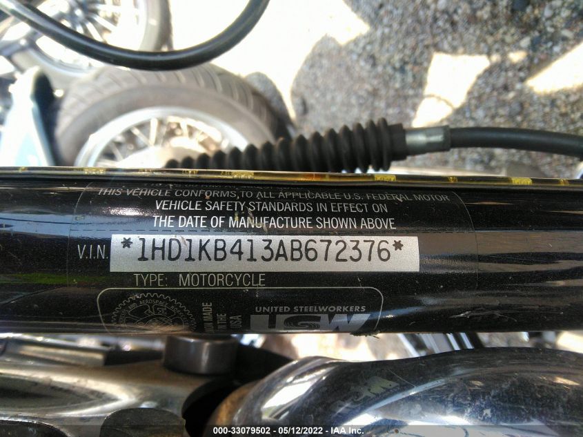 2010 HARLEY-DAVIDSON FLHX 1HD1KB413AB672376